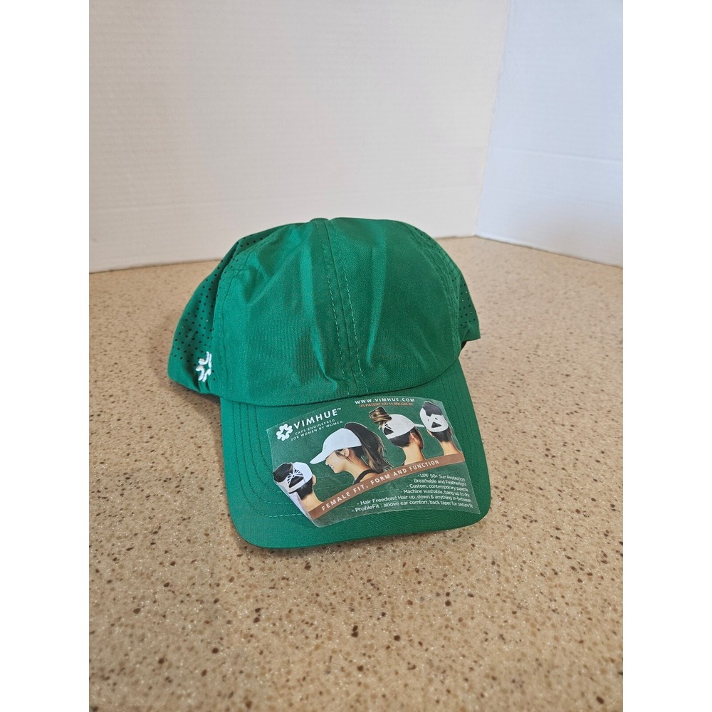 VIMHUE X-Boyfriend Ponytail Hat Women Green UPF 50 Running Cap NEW
